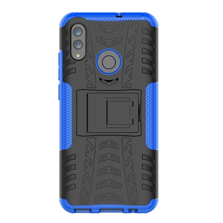 Anti-slip PC + TPU Hybrid Kickstand Protection Case for Huawei P Smart (2019) / P Smart+ (2019) - Blue-3