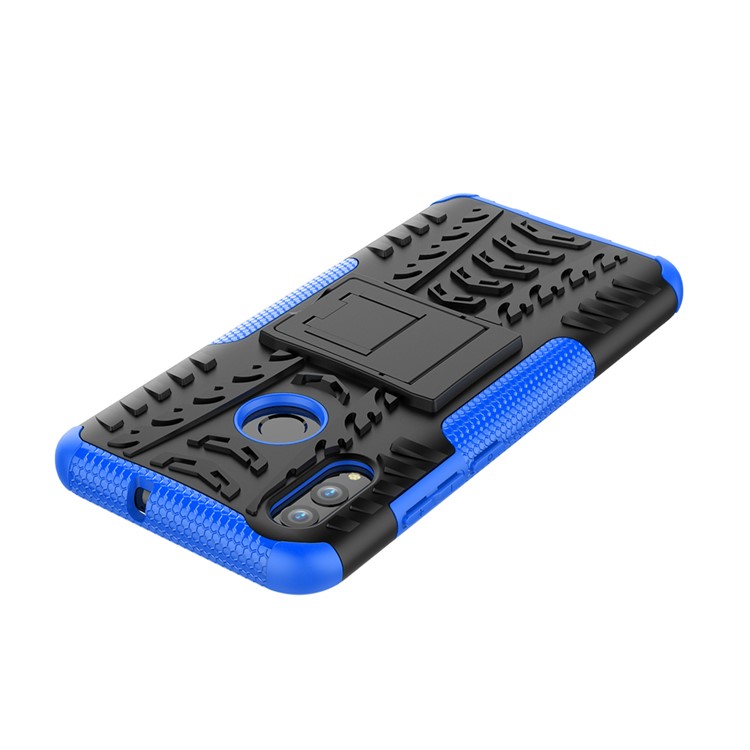 Anti-slip PC + TPU Hybrid Kickstand Protection Case for Huawei P Smart (2019) / P Smart+ (2019) - Blue-7