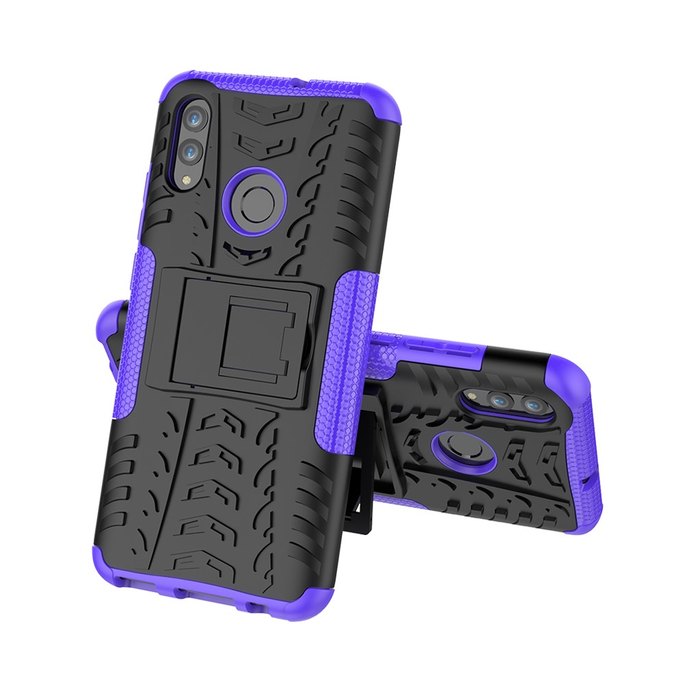 Anti-Rutsch-PC + TPU Hybrid-Kickstand-Schutzhülle Für Huawei P Smart (2019) / P Smart + (2019) - Lila-2