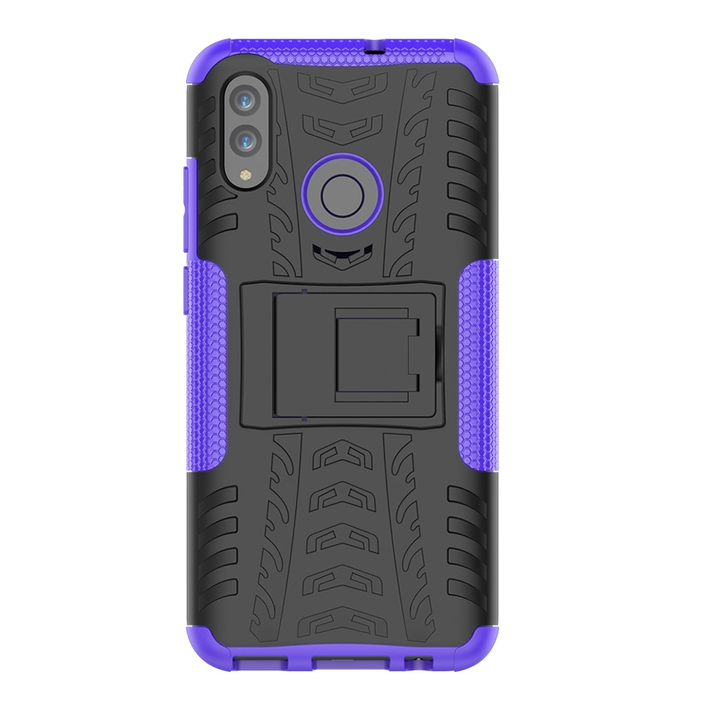 Anti-Rutsch-PC + TPU Hybrid-Kickstand-Schutzhülle Für Huawei P Smart (2019) / P Smart + (2019) - Lila-3
