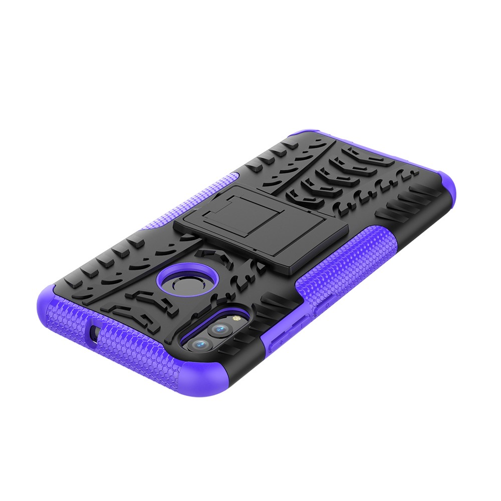 Anti-Rutsch-PC + TPU Hybrid-Kickstand-Schutzhülle Für Huawei P Smart (2019) / P Smart + (2019) - Lila-7