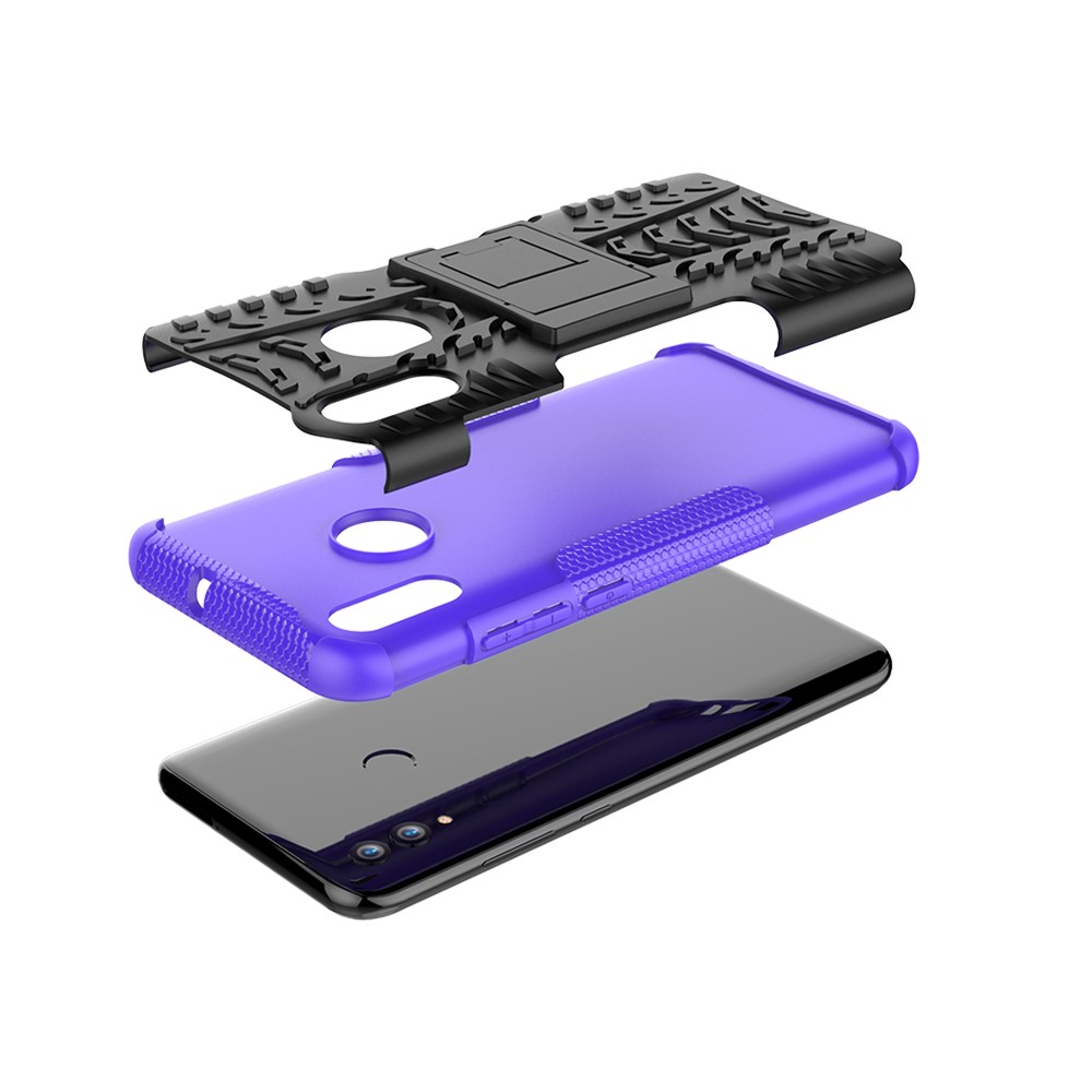 Anti-Rutsch-PC + TPU Hybrid-Kickstand-Schutzhülle Für Huawei P Smart (2019) / P Smart + (2019) - Lila-8