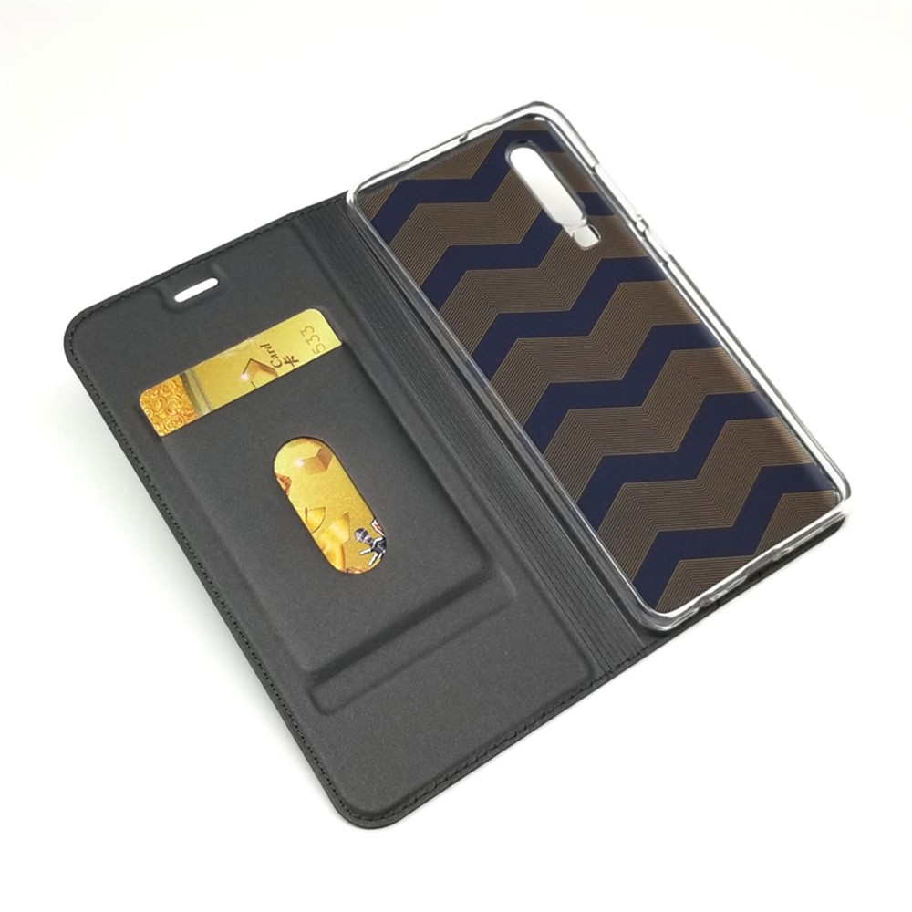 Auto-absorbed Stand Leather Case with Card Slot for Huawei P30 - Black-5