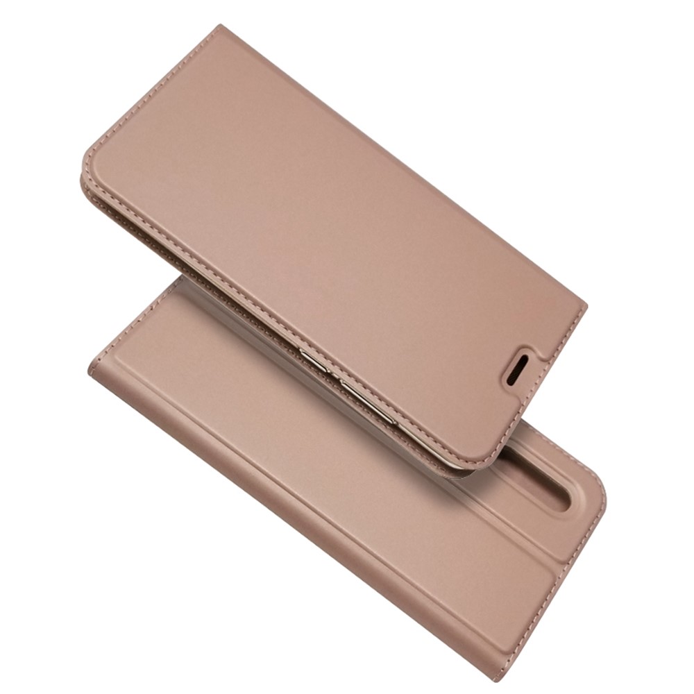 Auto-absorbed Stand Leather Cover with Card Slot for Huawei P30 - Rose Gold-1