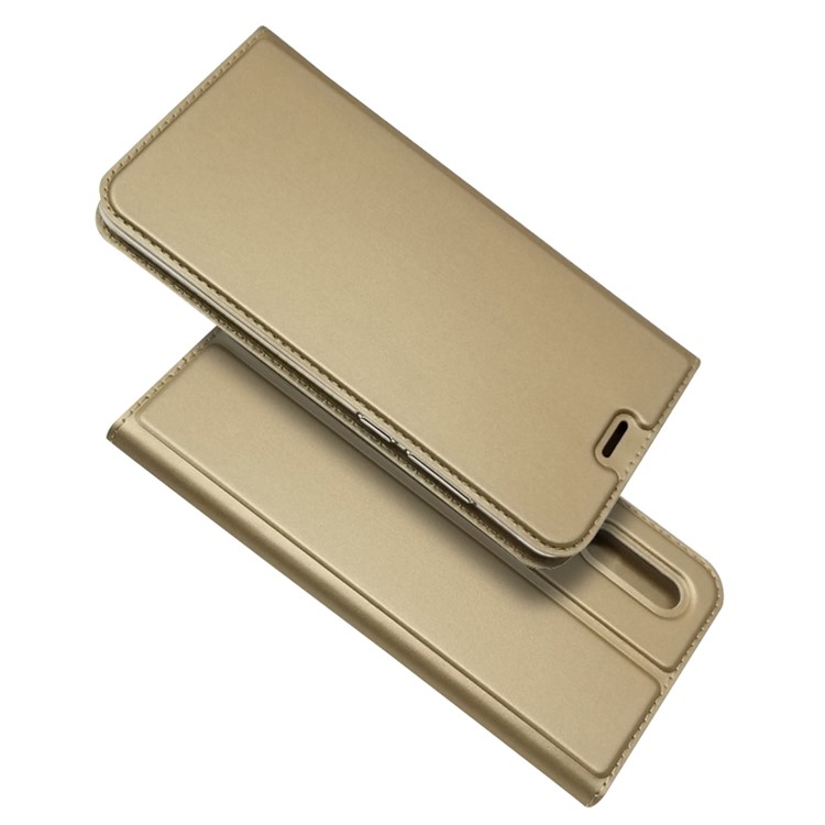 Auto-absorbed Stand Leather Shell with Card Slot for Huawei P30 - Gold-1