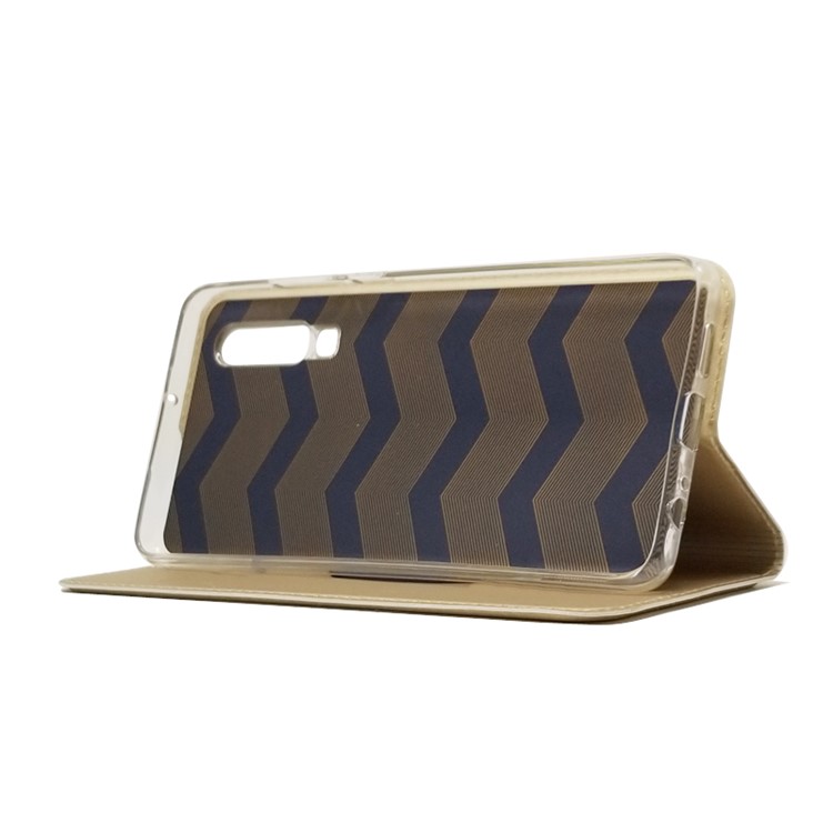 Auto-absorbed Stand Leather Shell with Card Slot for Huawei P30 - Gold-7