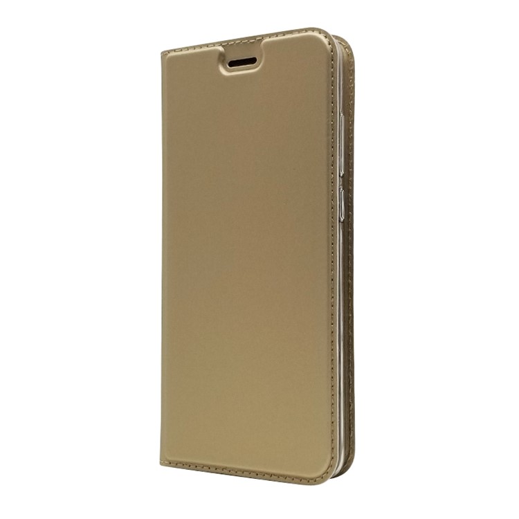 Auto-absorbed Stand Leather Shell with Card Slot for Huawei P30 - Gold-8