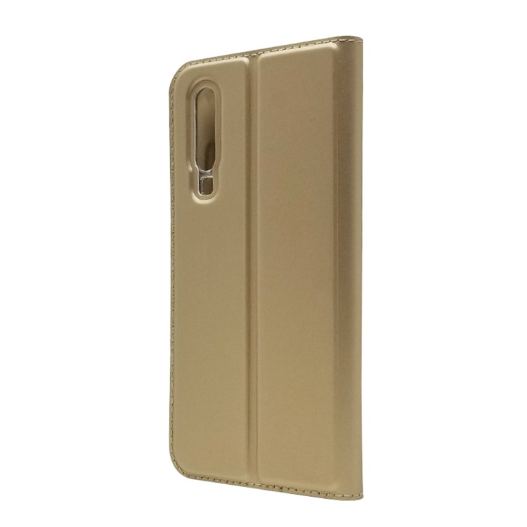 Auto-absorbed Stand Leather Shell with Card Slot for Huawei P30 - Gold-9