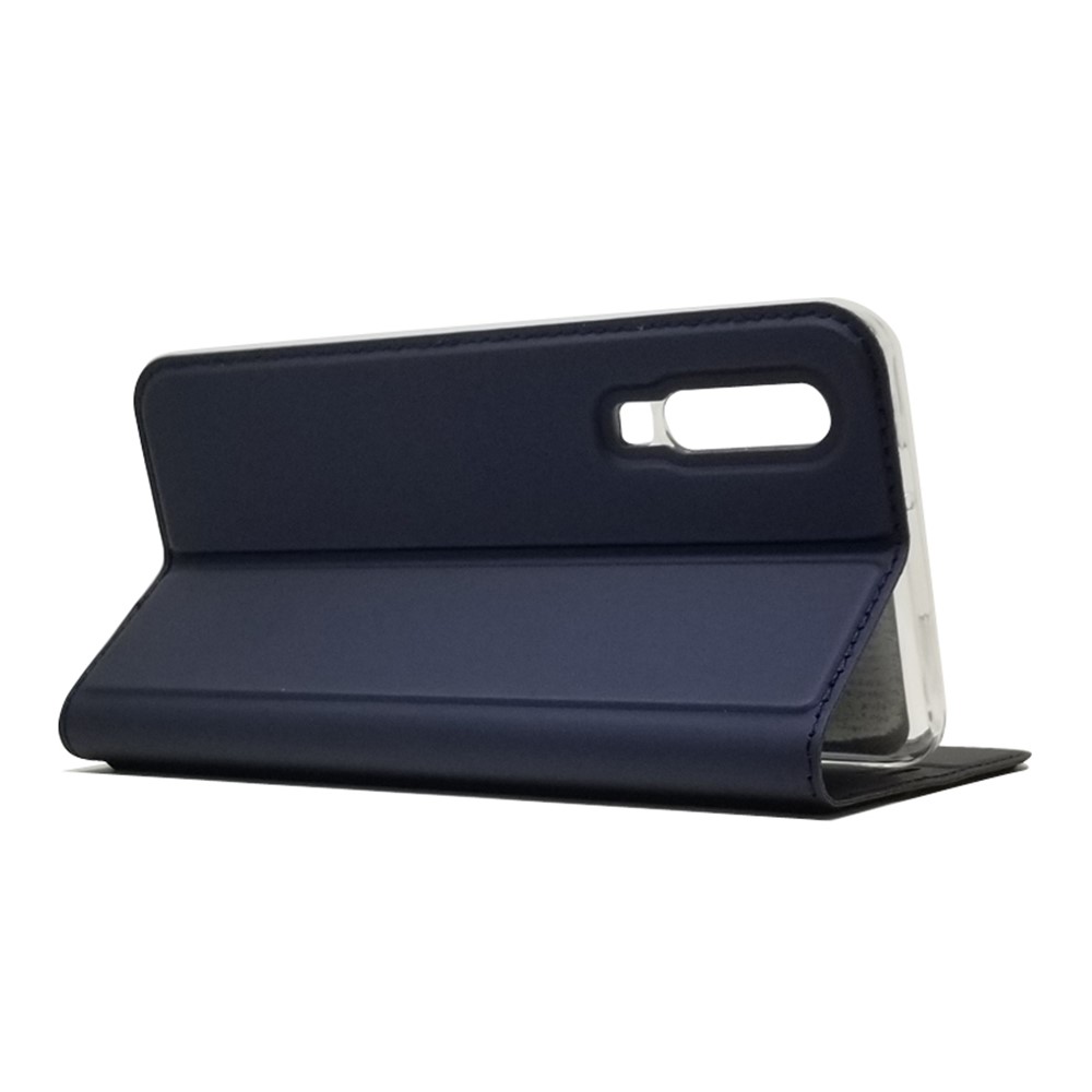 Carcasa de Cuero de Soporte Autoabsorbido Con Ranura Para Tarjetas Para Huawei P30 - Azul