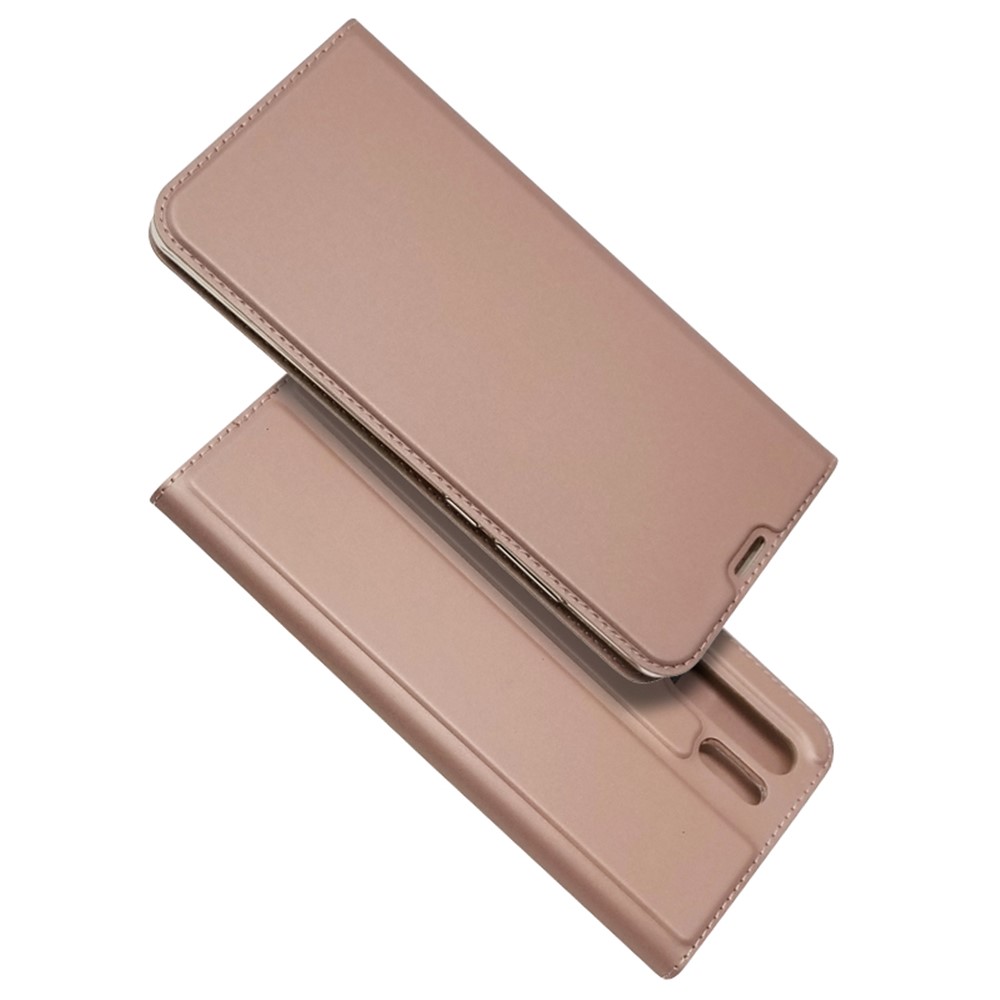 Auto-absorbed Stand Leather Casing with Card Holder for Huawei P30 Pro - Rose Gold-1