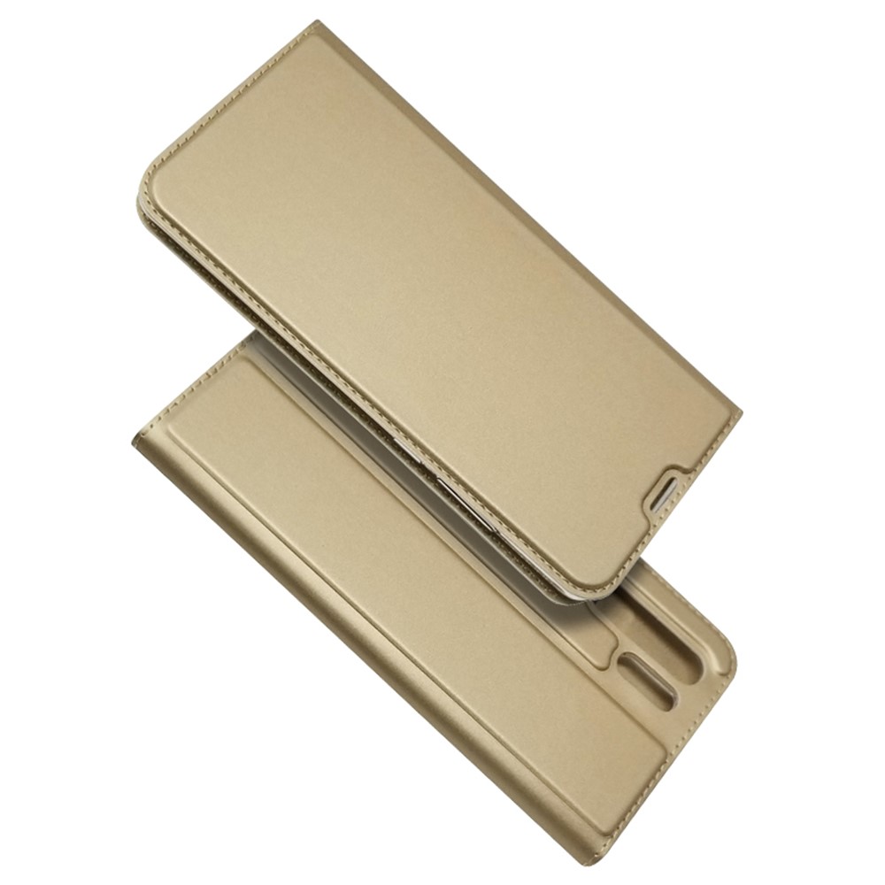 Auto-absorbed Stand Leather Cover with Card Slot for Huawei P30 Pro - Gold-1