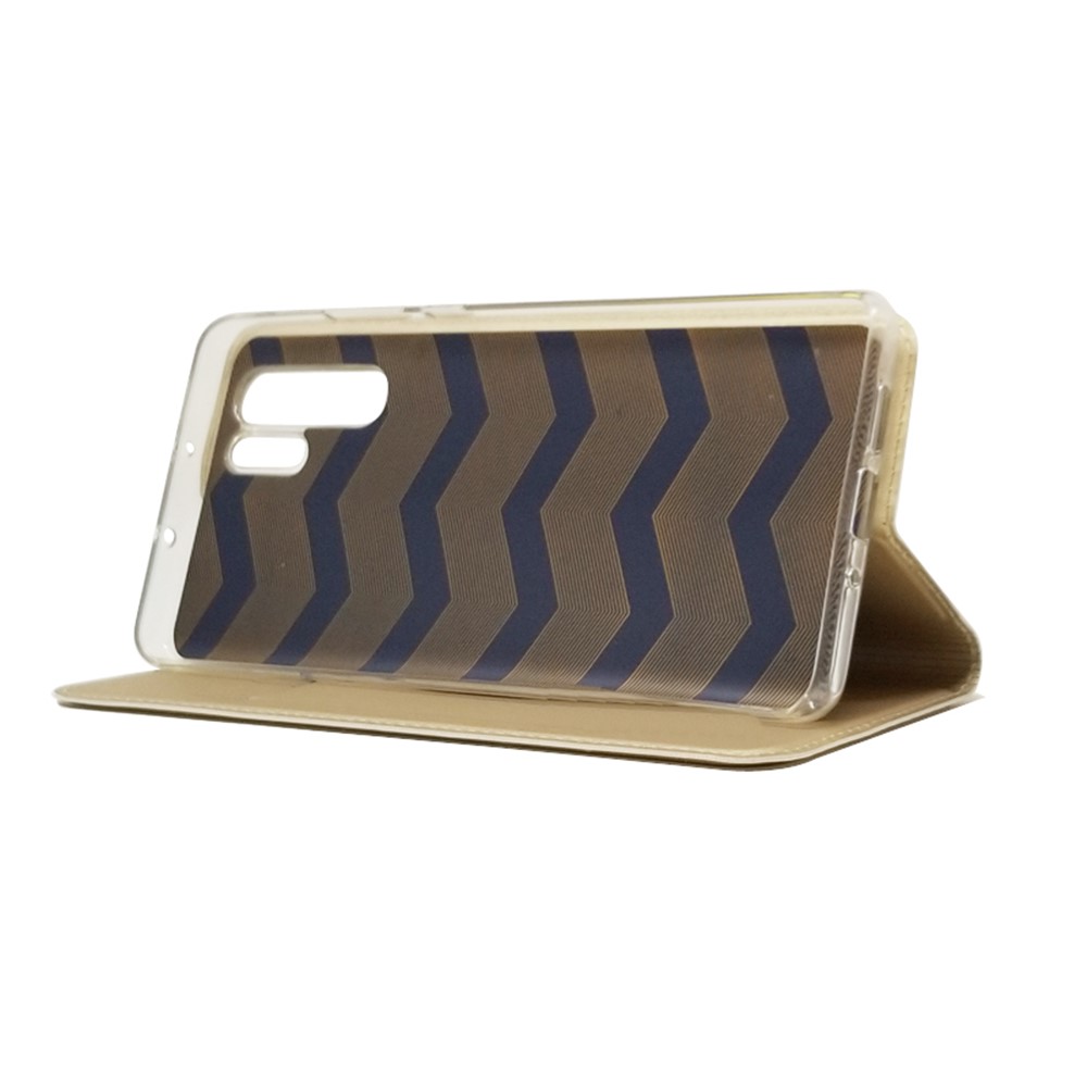 Auto-absorbed Stand Leather Cover with Card Slot for Huawei P30 Pro - Gold-7