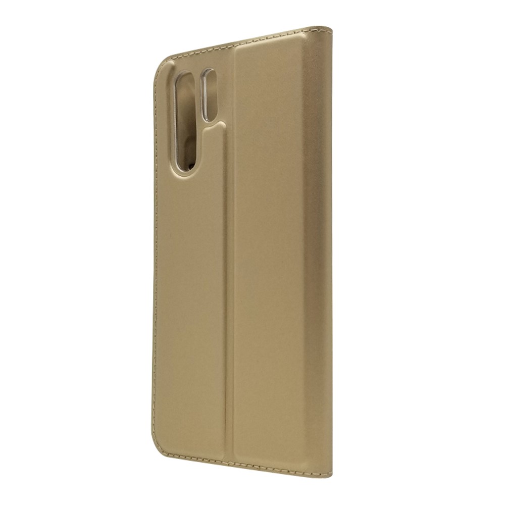 Auto-absorbed Stand Leather Cover with Card Slot for Huawei P30 Pro - Gold-9