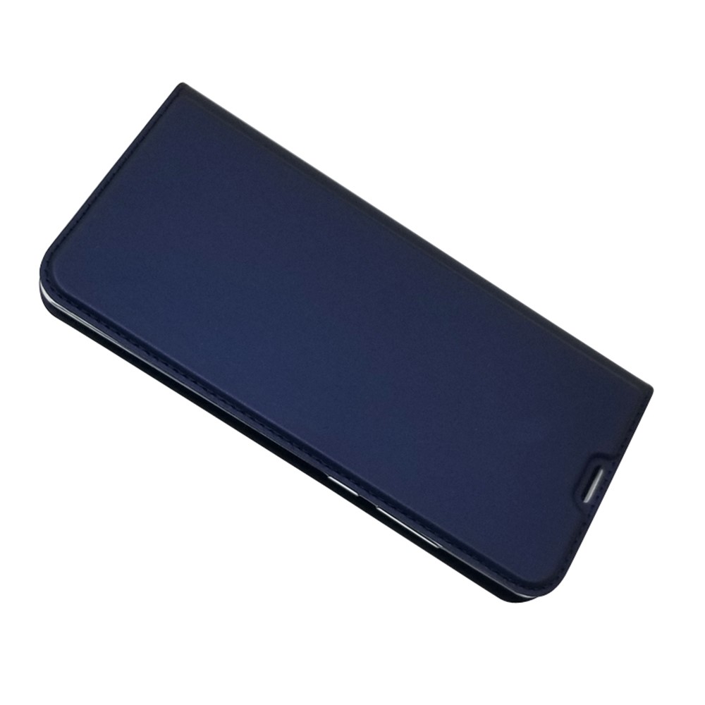 Coquille en Cuir de Support Absorbé Automatiquement Avec Fente de Carte Pour Huawei P30 Pro - Bleu-3