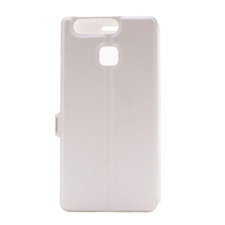 Silk Texture Dual Window Leather Flip Cover for Huawei P9 - White-3