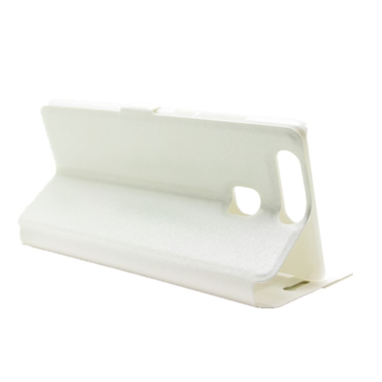 Silk Texture Dual Window Leather Flip Cover for Huawei P9 - White-4