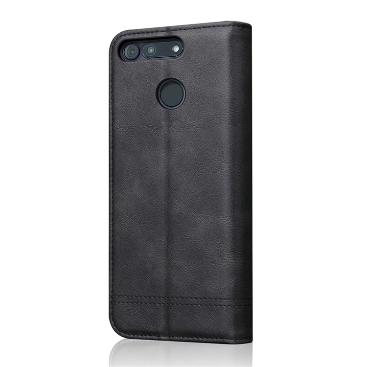 Auto-absorbed Crazy Horse Vintage Leather Stand Case for Huawei Honor View 20 / V20 - Black-2