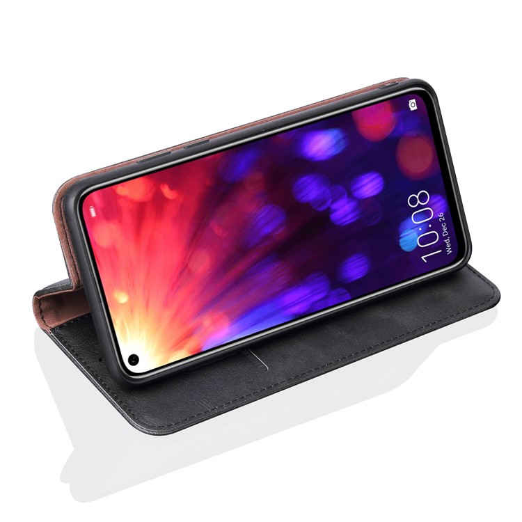 Auto-absorbed Crazy Horse Vintage Leather Stand Case for Huawei Honor View 20 / V20 - Black-5