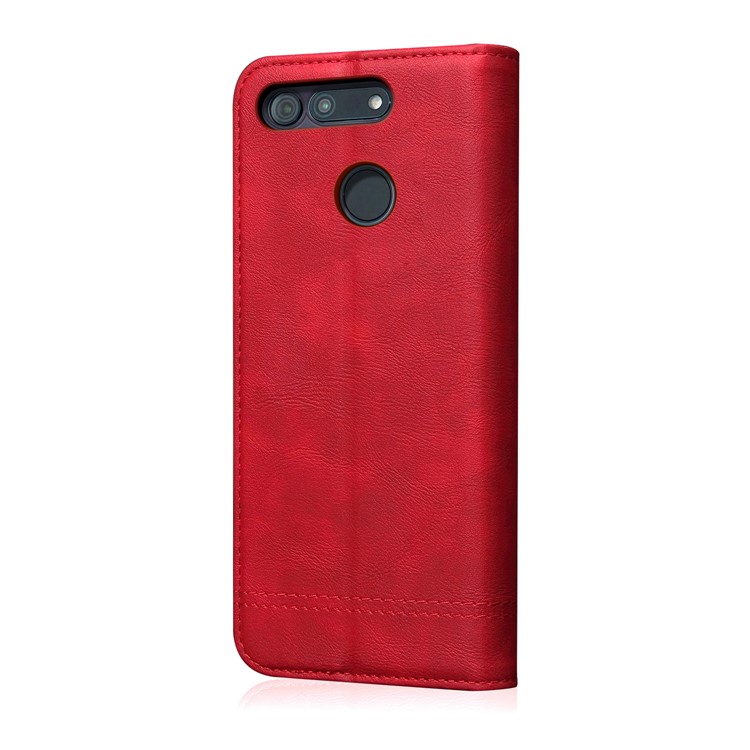 Auto-absorbed Crazy Horse Vintage Leather Stand Cover for Huawei Honor View 20 / V20 - Red-2