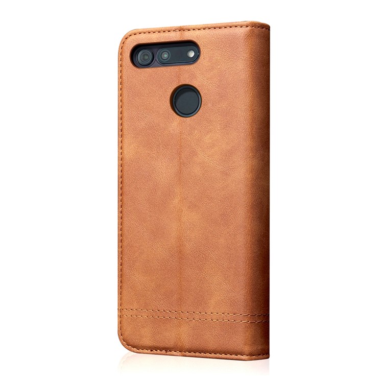 Auto-absorbed Crazy Horse Vintage Leather Stand Shell for Huawei Honor View 20 / V20 - Brown-2
