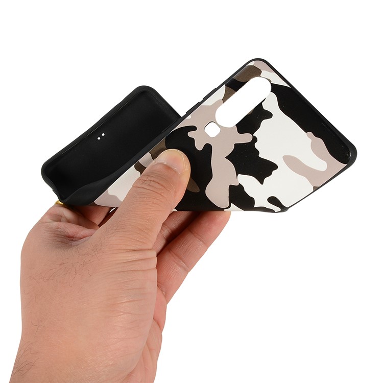 Camouflage Pattern TPU Protection Mobile Phone Shell for Huawei P30 - White-5