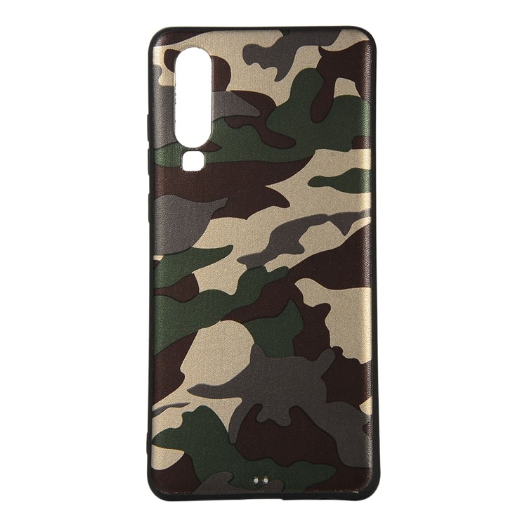 Camouflage Pattern TPU Phone Casing for Huawei P30 - Green-2