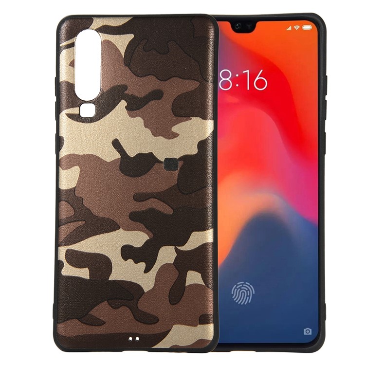 Camouflage Pattern TPU Cell Phone Case Cover for Huawei P30 - Brown-1