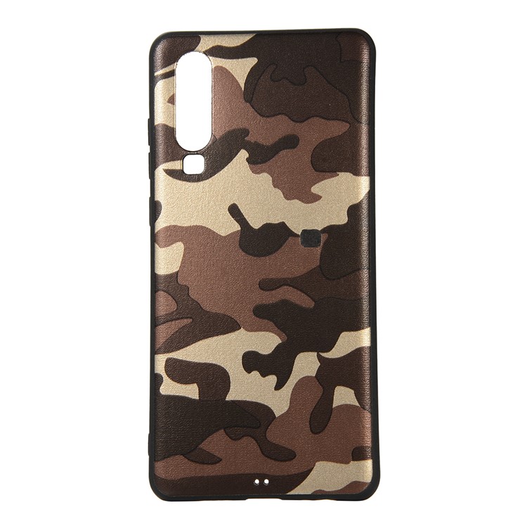 Camouflage Pattern TPU Cell Phone Case Cover for Huawei P30 - Brown-2