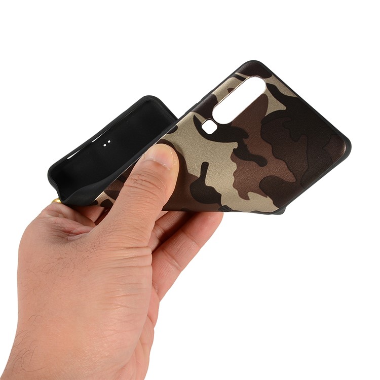 Camouflage Pattern TPU Cell Phone Case Cover for Huawei P30 - Brown-4