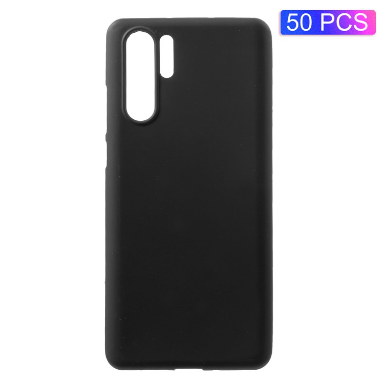 50PCS/Pack Double-sided Matte TPU Back Case for Huawei P30 Pro - Black-1