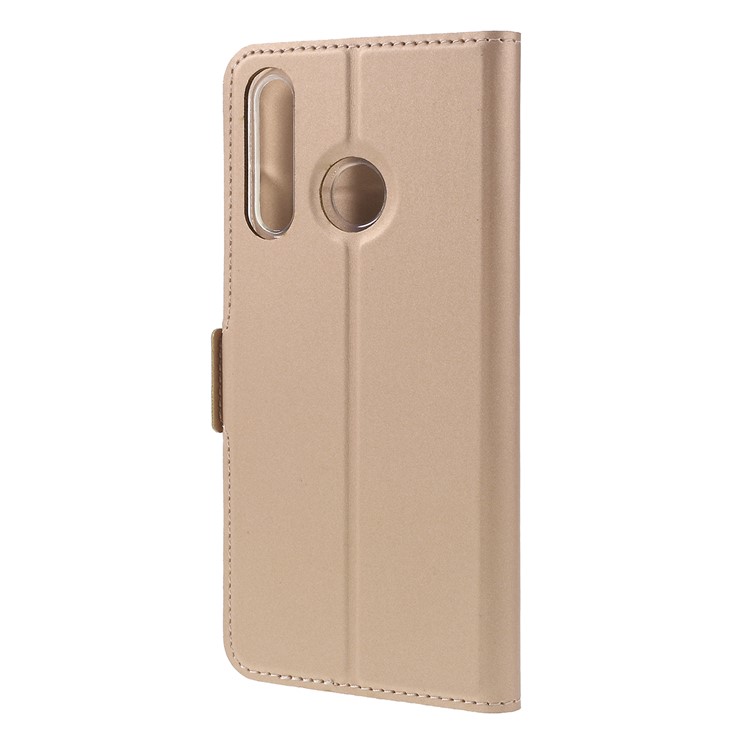 Magnetic Adsorption Leather Flip Stand Casing with Card Slot for Huawei P30 Lite - Gold-2