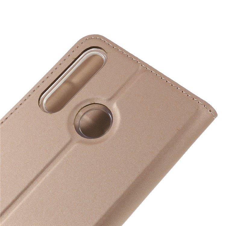Magnetic Adsorption Leather Flip Stand Casing with Card Slot for Huawei P30 Lite - Gold-5