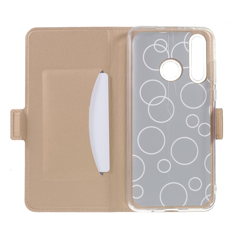 Magnetic Adsorption Leather Flip Stand Casing with Card Slot for Huawei P30 Lite - Gold-8