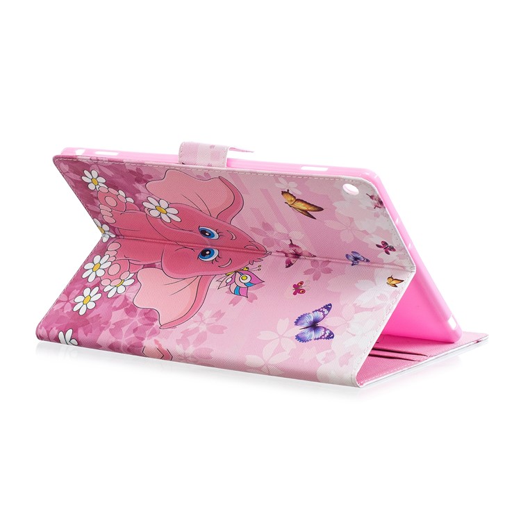 Pattern Printing PU Leather Card lots Tablet Shell for Huawei MediaPad M3 Lite 10 - Elephant-5