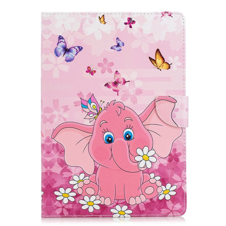 Padrão De Impressão PU Folio Fólio De Couro Para Huawei Mediapad T3 10 - Elefante-1
