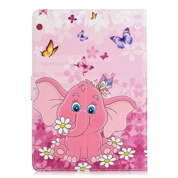 Padrão De Impressão PU Folio Fólio De Couro Para Huawei Mediapad T3 10 - Elefante-2