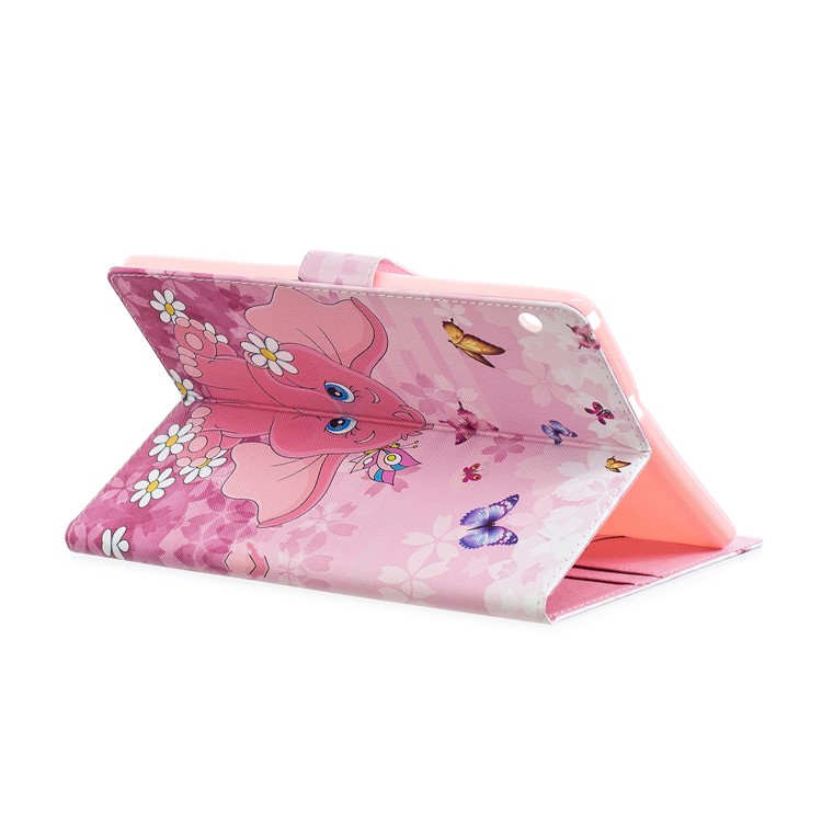 Padrão De Impressão PU Folio Fólio De Couro Para Huawei Mediapad T3 10 - Elefante-5