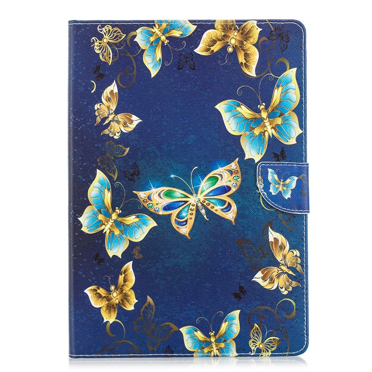 Pattern Printing PU Leather Protective Tablet Shell for Huawei MediaPad T3 10 - Gold and Blue Butterflies-1