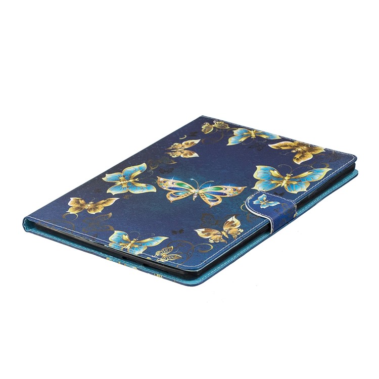 Pattern Printing PU Leather Protective Tablet Shell for Huawei MediaPad T3 10 - Gold and Blue Butterflies-3
