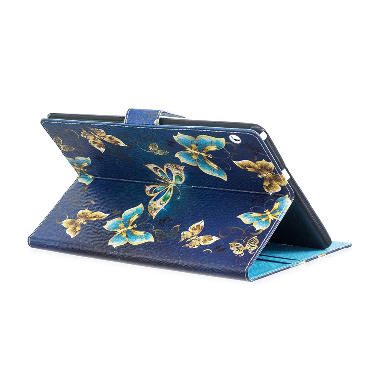 Pattern Printing PU Leather Protective Tablet Shell for Huawei MediaPad T3 10 - Gold and Blue Butterflies-5