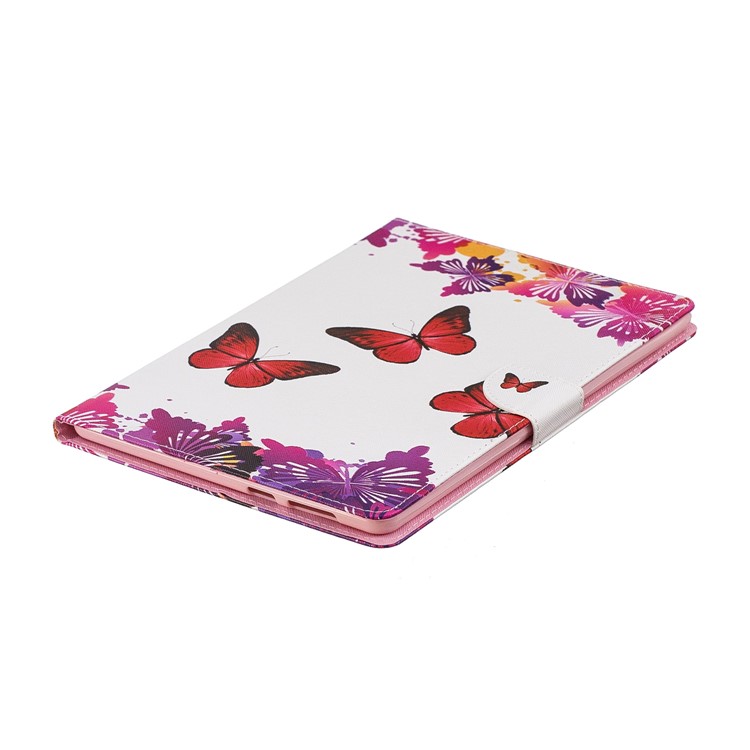 Stampa Del Modello Copertura Tablet In Pelle PU Con Slot Per Schede Per Huawei Mediapad T3 10 - Farfalle Rosse E Viola-3