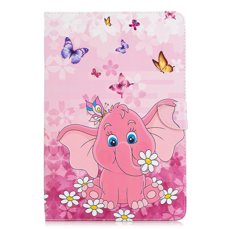 Pattern Printing PU Leather Tablet Cover with Card Slots for Huawei MediaPad M5 10.8 - Elephant-1