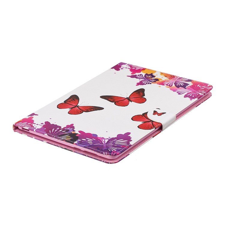 Pattern Printing PU Leather Tablet Shell with Stand for Huawei MediaPad M5 10.8 - Red and Purple Butterflies-3
