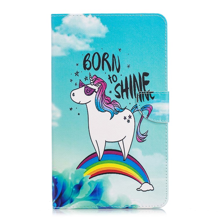 Pattern Printing PU Leather Wallet Stand Cover for Huawei MediaPad M5 8 (8.4-inch) - Unicorn Pattern-1