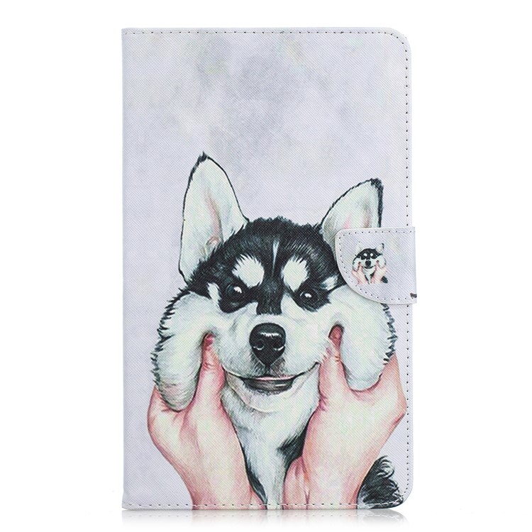Pattern Printing PU Leather Flip Shell with Card Holder for Huawei MediaPad M5 8 (8.4-inch) - Husky-1
