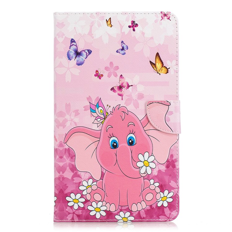 Pattern Printing PU Leather Protection Tablet Case Cover for Huawei MediaPad M5 8 (8.4-inch) - Elephant-1