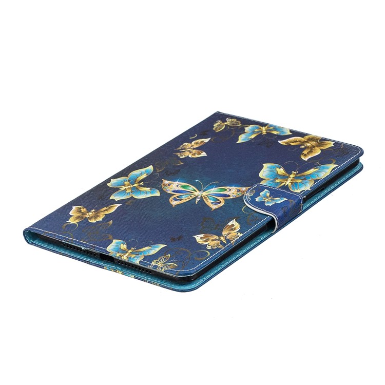 Pattern Printing PU Leather Card Holder Cover for Huawei MediaPad M5 8 (8.4-inch) - Gold and Blue Butterflies-3
