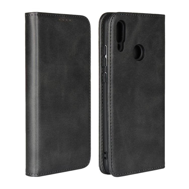 Magnetic Stand Leather Wallet Casing for Huawei Honor 10 Lite/P Smart (2019) - Black-1