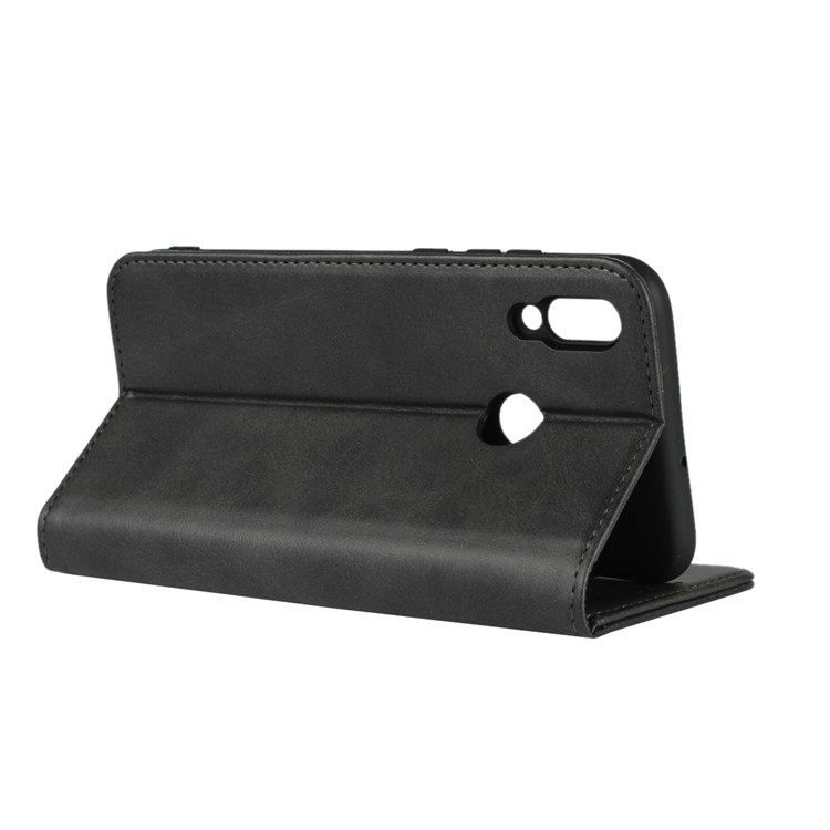 Magnetic Stand Leather Wallet Casing for Huawei Honor 10 Lite/P Smart (2019) - Black-5