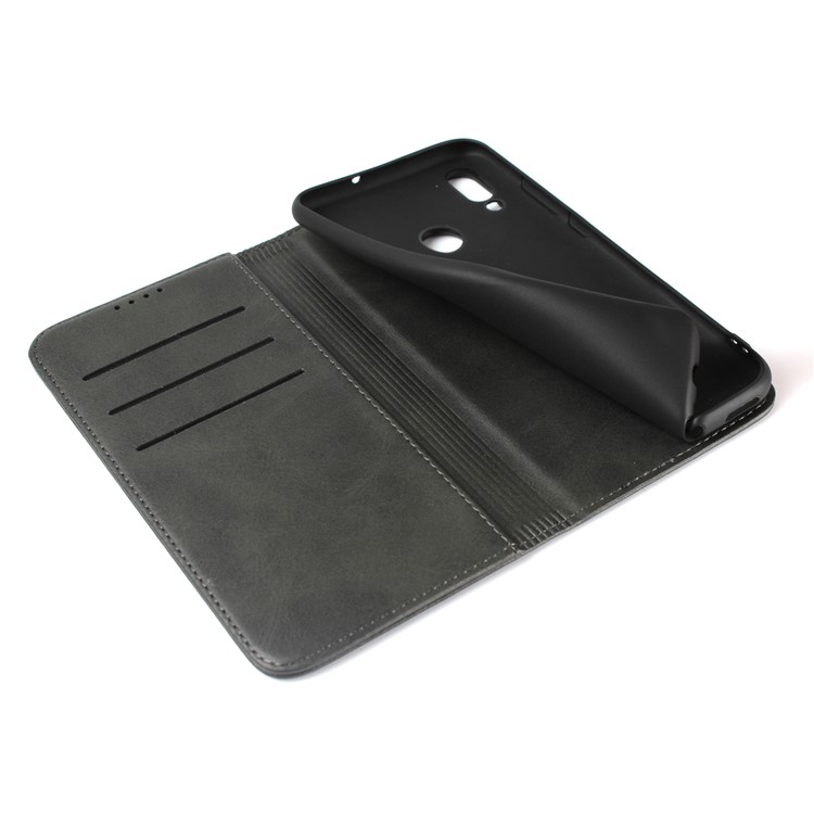 Magnetic Stand Leather Wallet Casing for Huawei Honor 10 Lite/P Smart (2019) - Black-7
